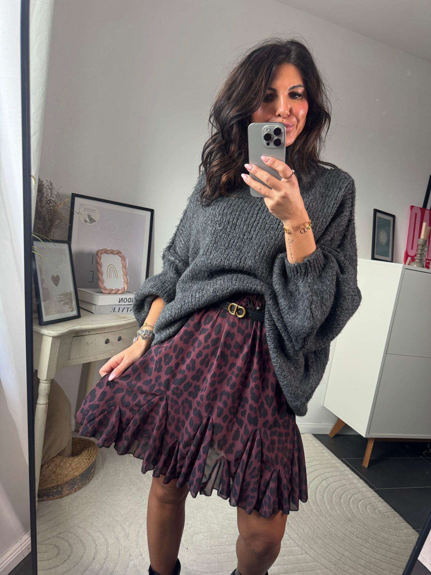 Rock kurz "LEOPARDINA ROSSA"