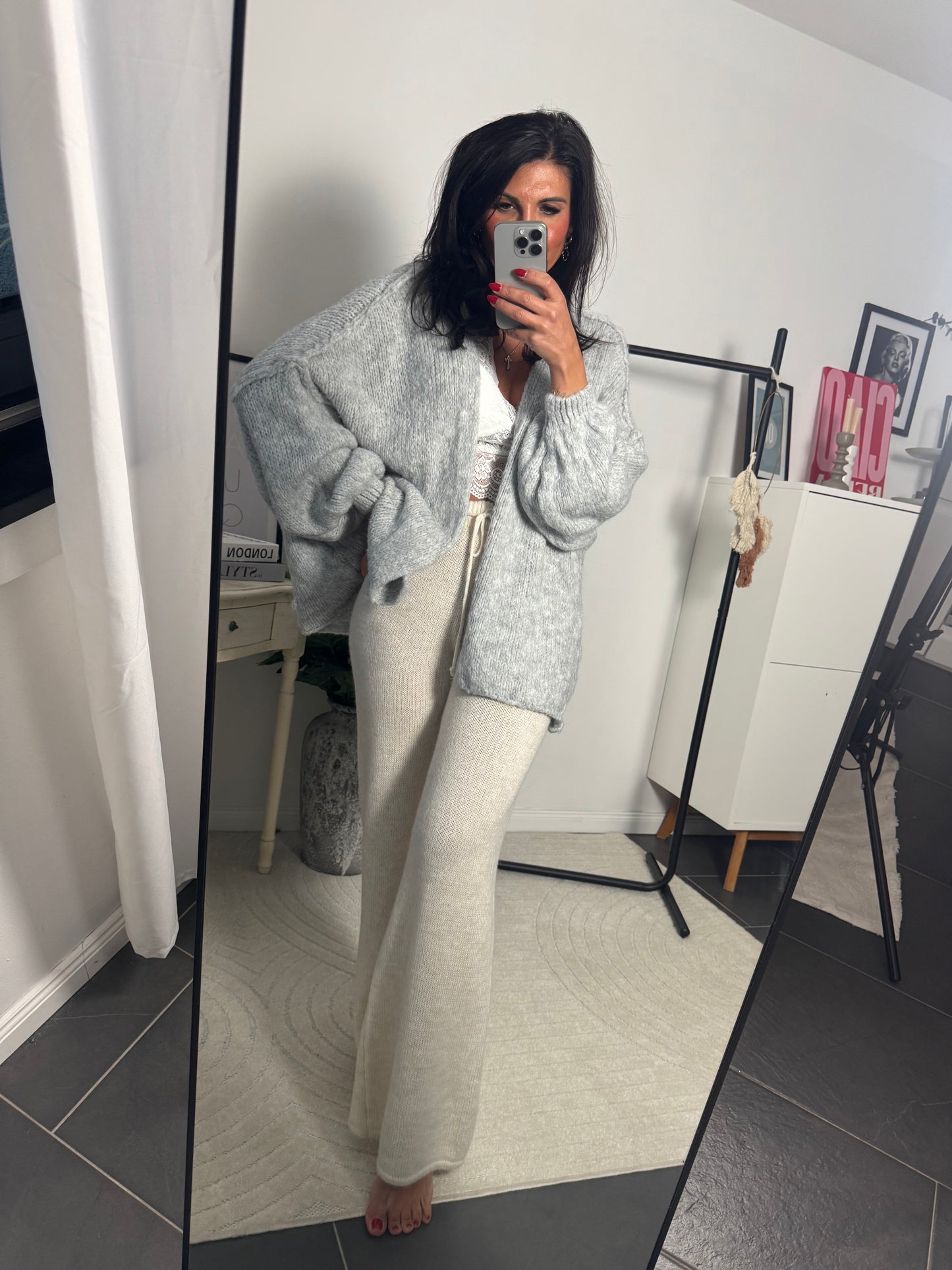 Cardigan Oversize hellgrau "Danni"