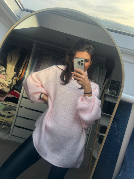 Pullover oversize rosa"La Vita"