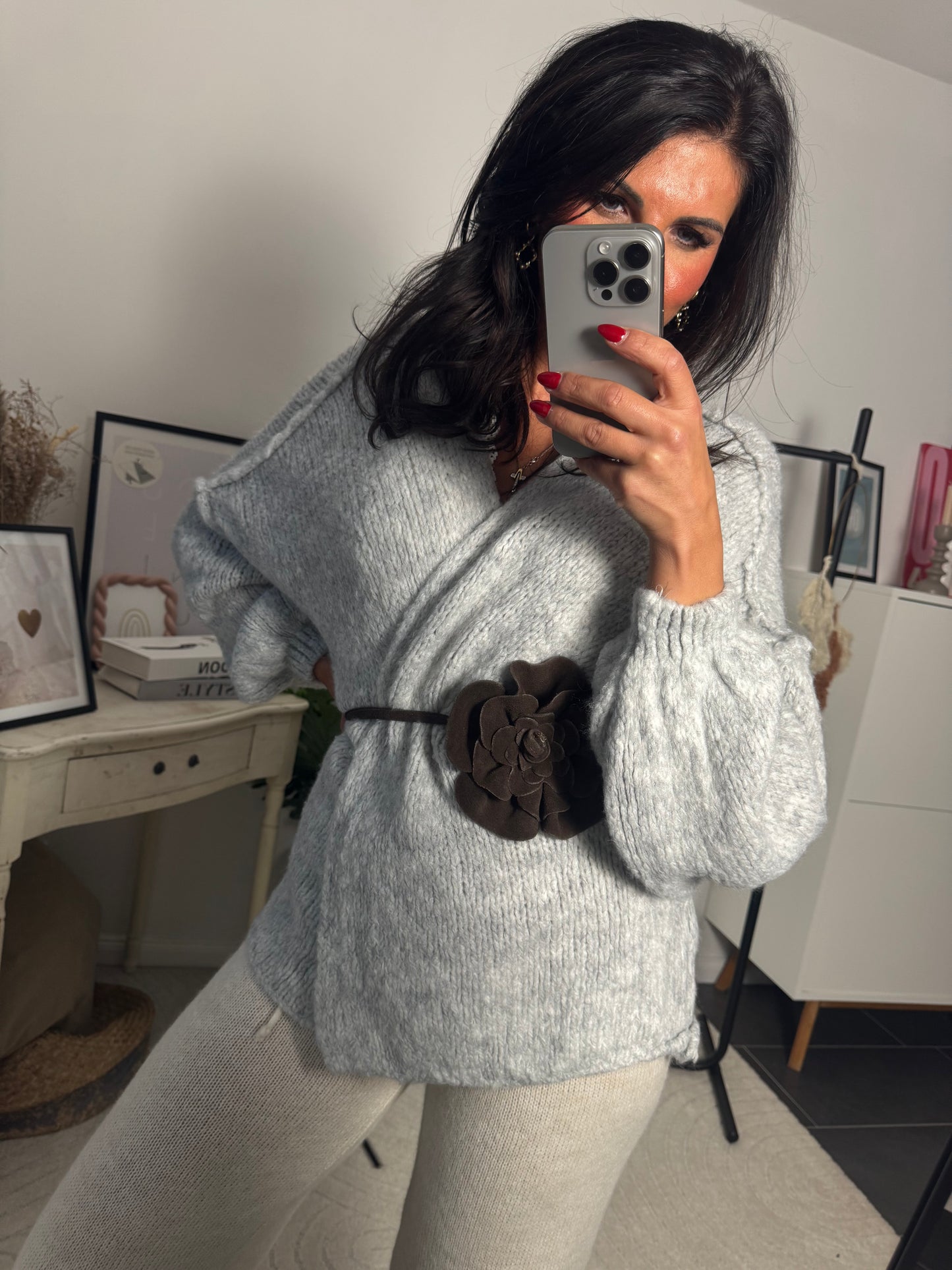 Blumengürtel braun "Vintage Rose"