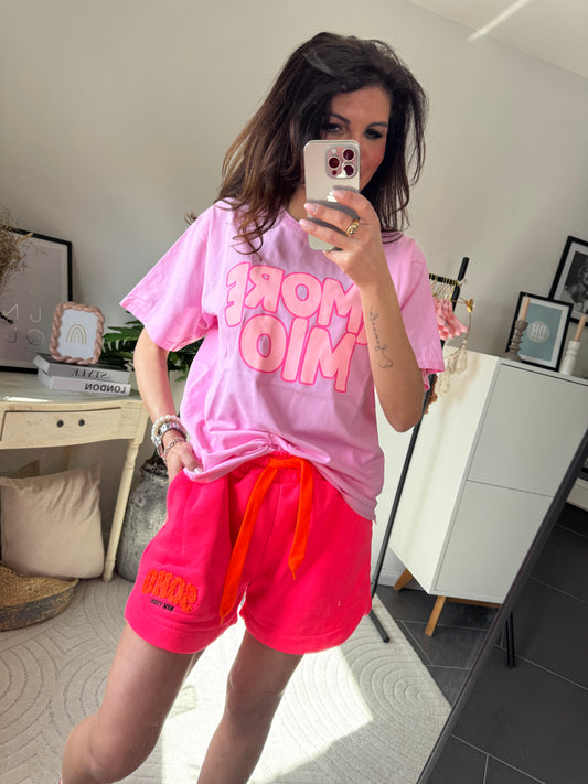 Shorts neon pink  "SOHO VIBES"