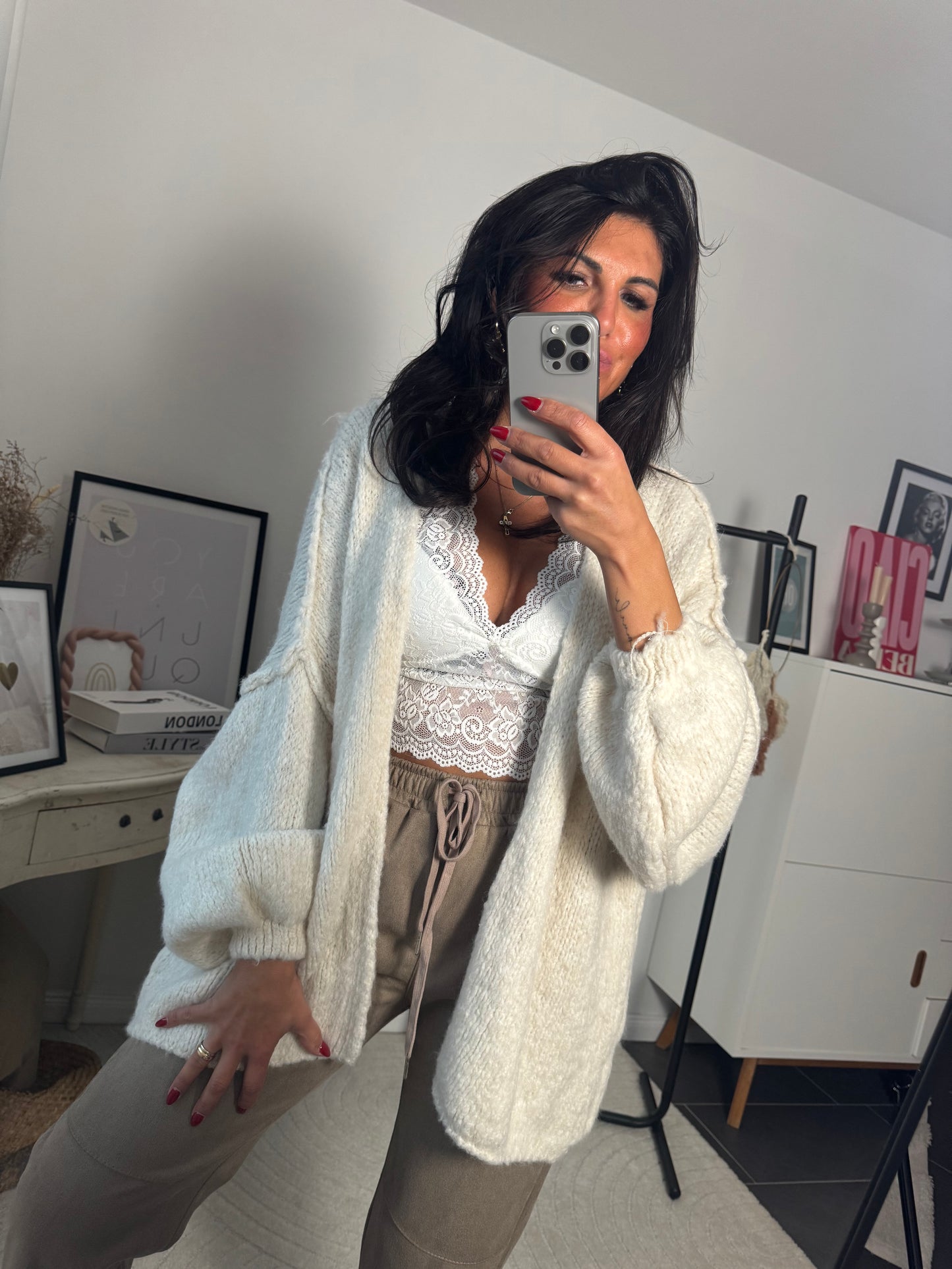 Cardigan beige "GIUSI"