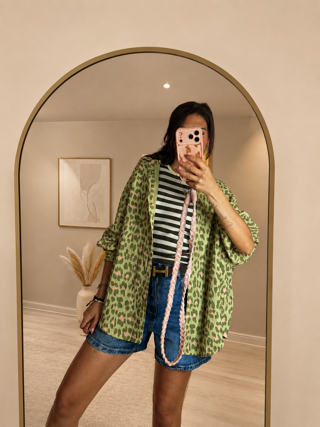Musselinbluse "Wilda Leopardo"