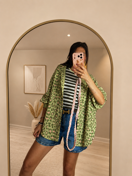 Musselinbluse "Wilda Leopardo"