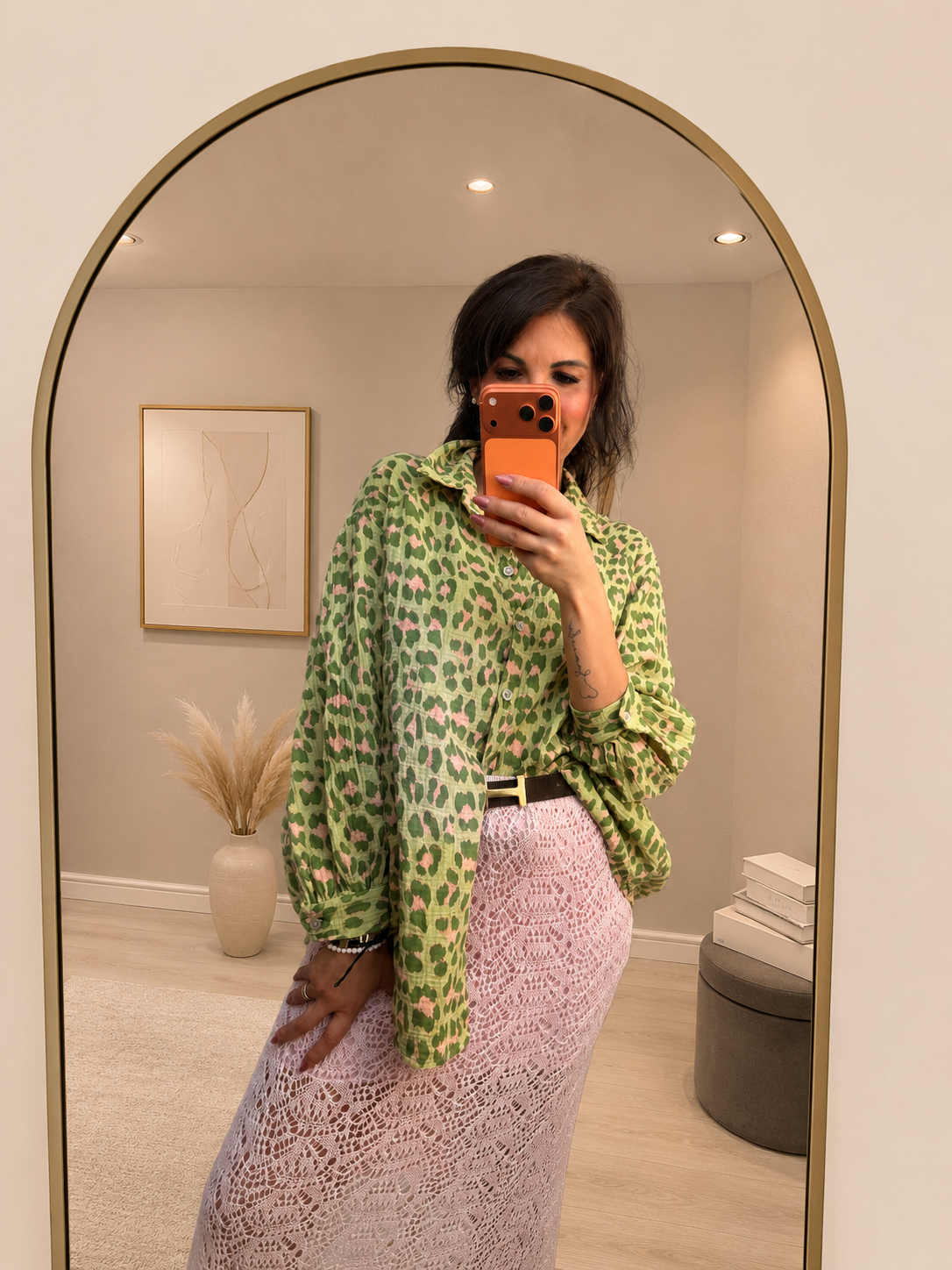 Musselinbluse "Wilda Leopardo"