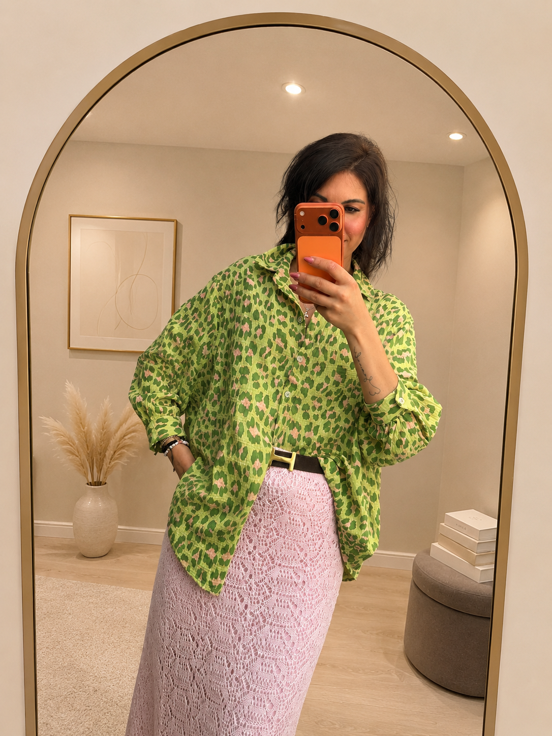 Musselinbluse "Wilda Leopardo"