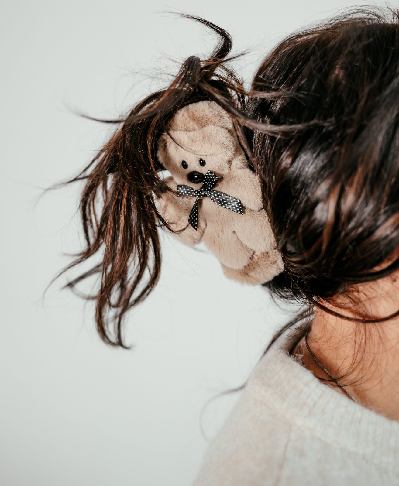 Haarspange Creme  "Cozy Teddy"