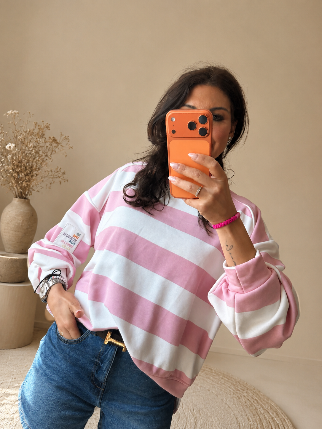 Pullover "Stripe Rosa"