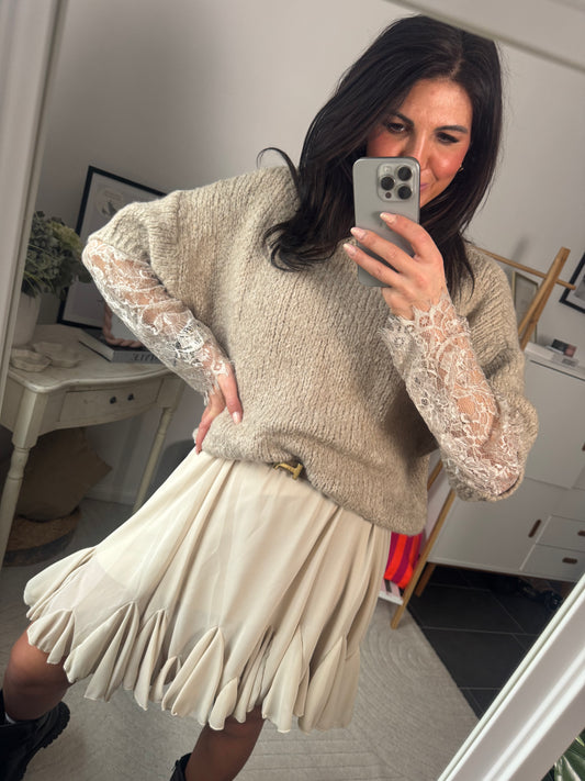 Pullover beige  "Perla Romantica"
