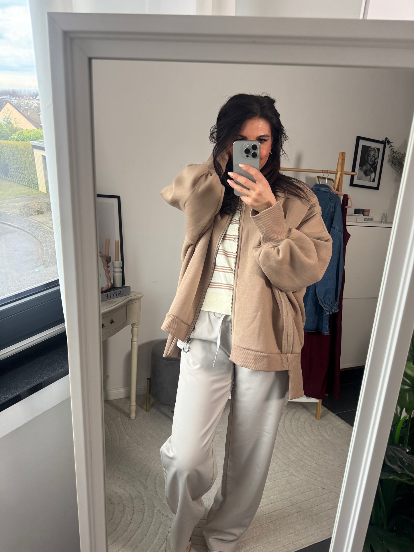 Cardigan beige  "Dolce Vita Zip"