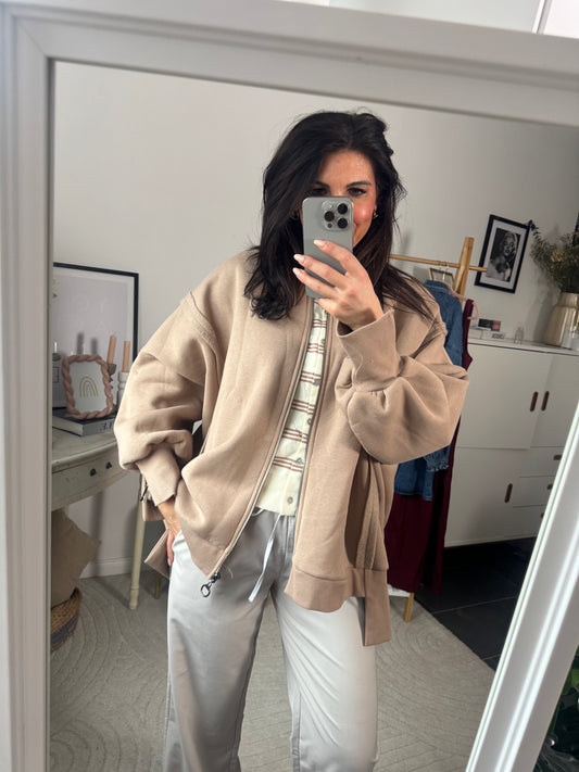 Cardigan beige  "Dolce Vita Zip"