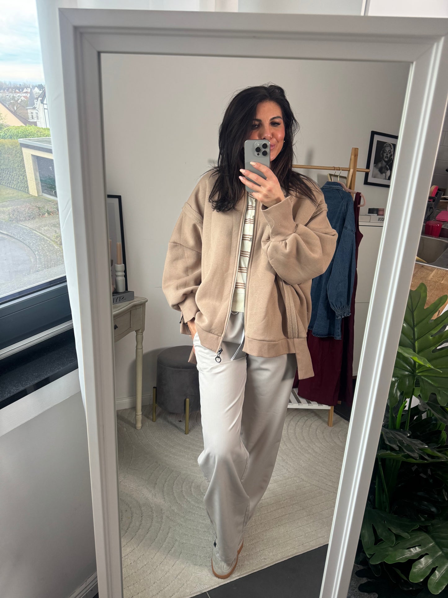 Cardigan beige  "Dolce Vita Zip"